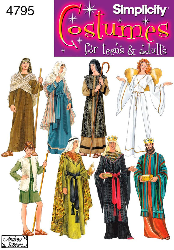 Simplicity Sewing Pattern 4795 Misses, Men and Teen Costumes, A (XS-S-M-L-XL)