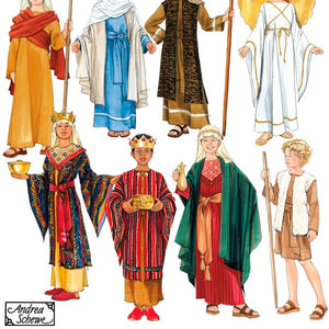 Simplicity 4797 Boys' and Girls' Nativity Costumes Sewing Pattern - Size A (S-M-L)