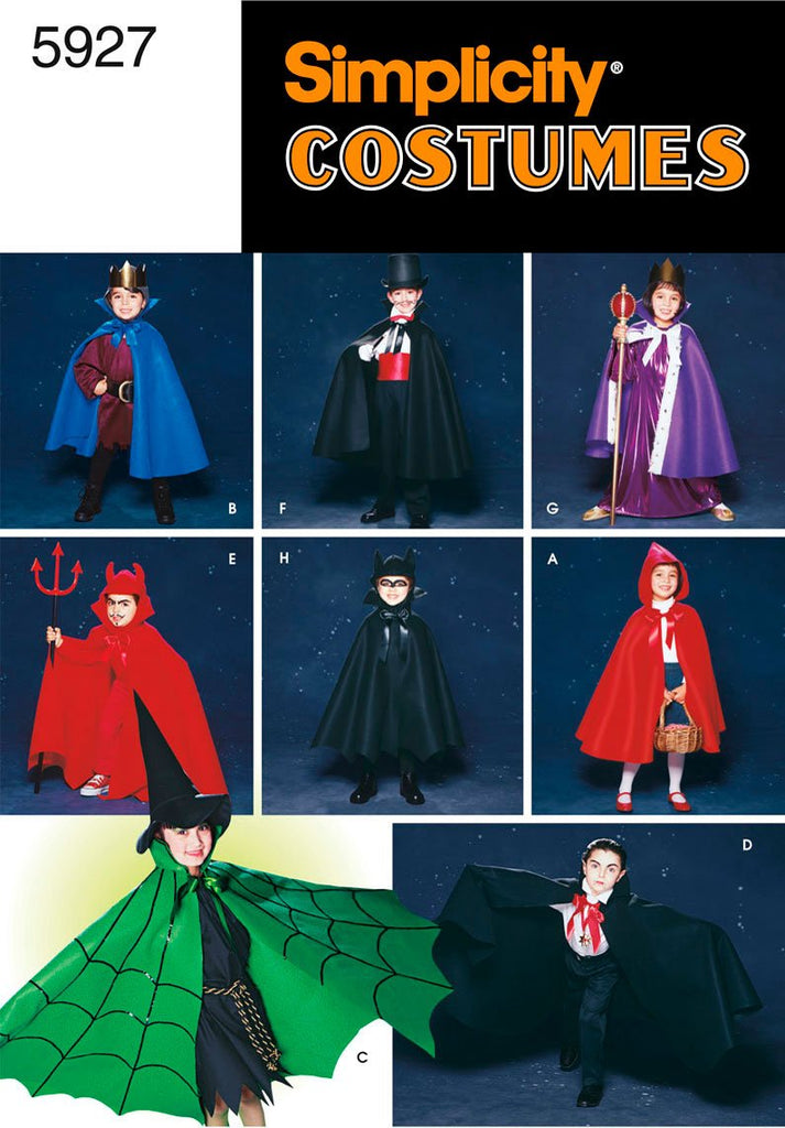 Simplicity Sewing Pattern 5927 Child Costumes, A (S-M-L)
