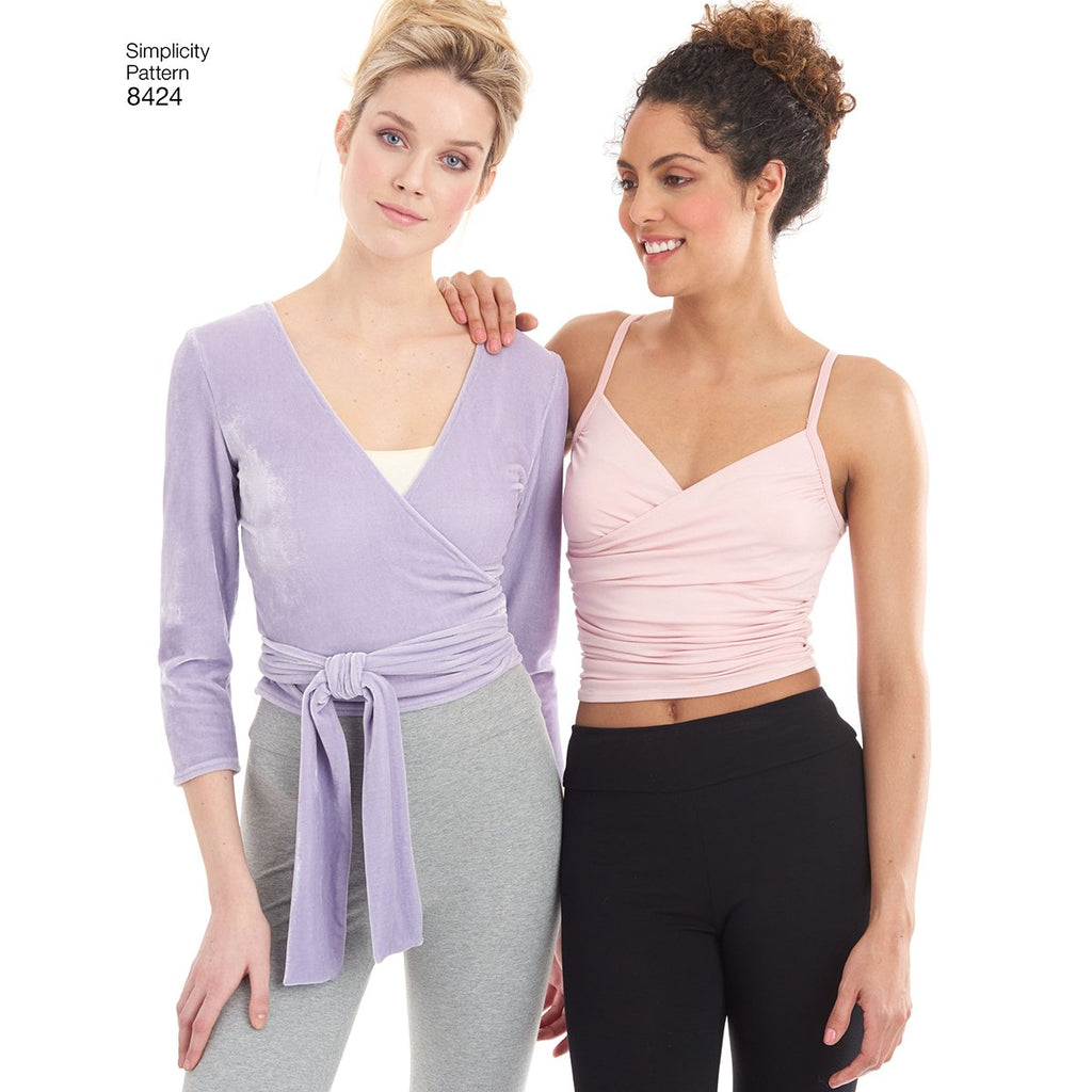 Simplicity Pattern 8424 Misses' Knit Leggings in Two Lengths and Three Top Options, Size XXS-XXL