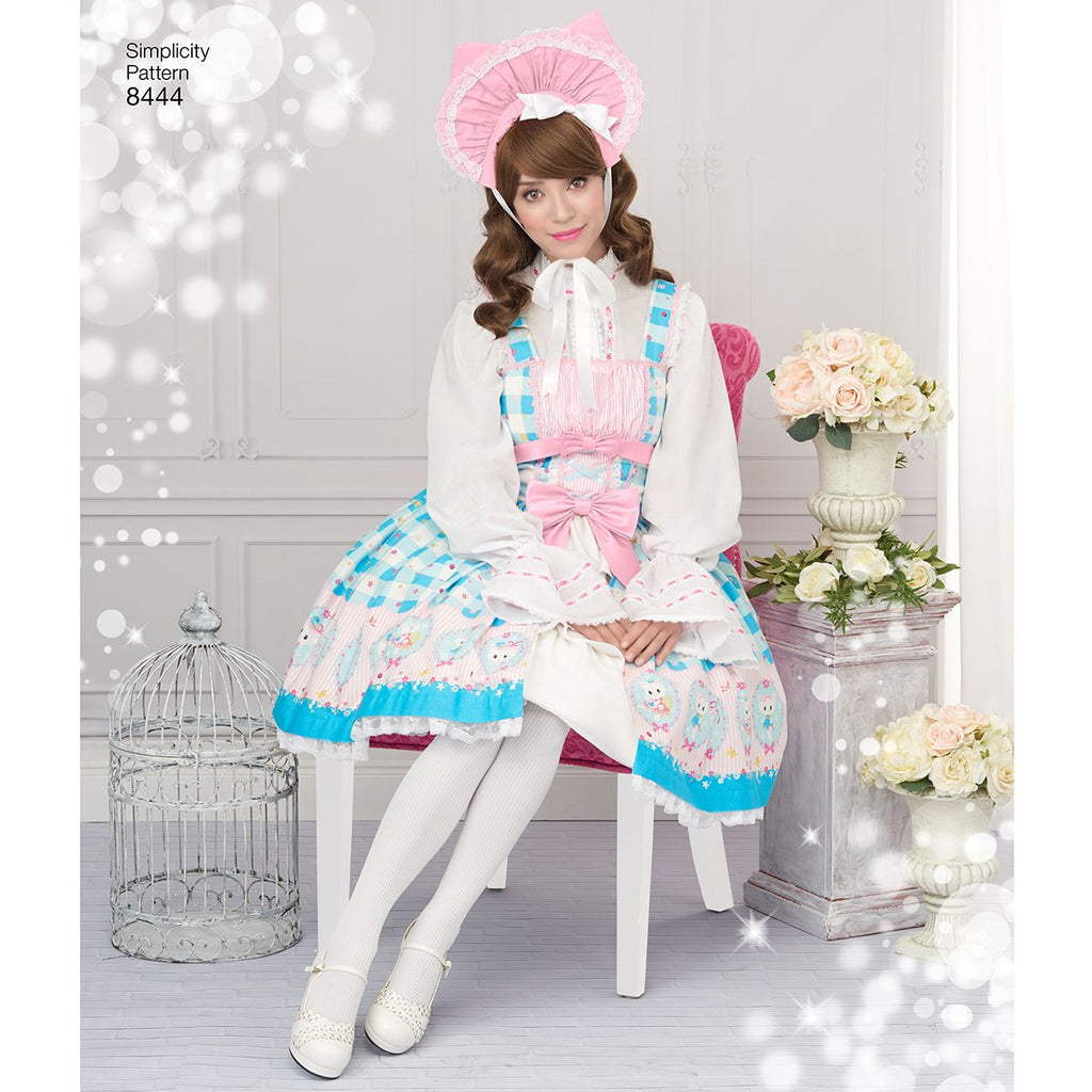 Simplicity Pattern 8444 P5 Misses' Lolita Costume for Cosplay, Size 12-14-16-18-20