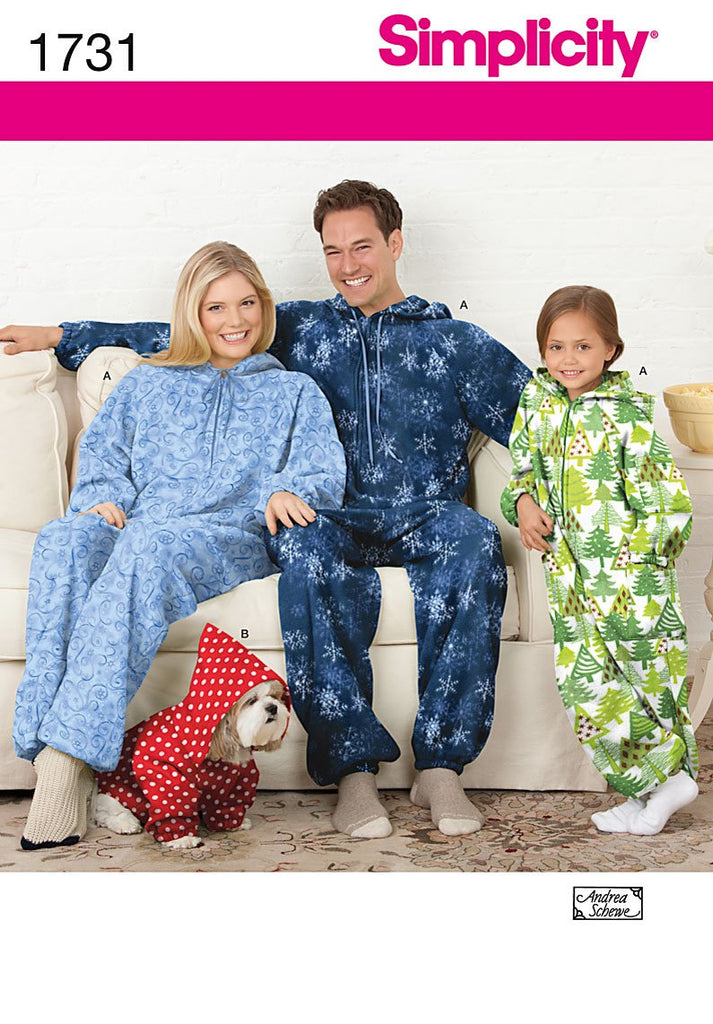 Simplicity Creative Patterns 1731 Child's, Teens' and Adults' Fleece Jumpsuit, A (X-Small-Large/X-Small-X-Large)