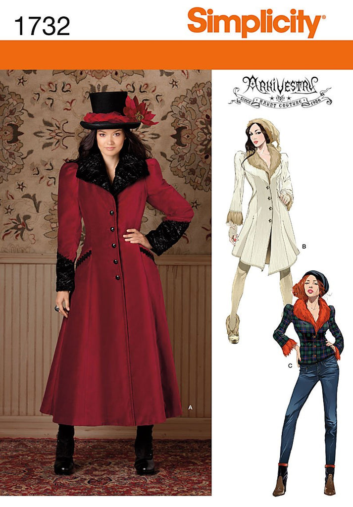Simplicity 1732 Misses' Costume Coat R5 (14-16-18-20-22)
