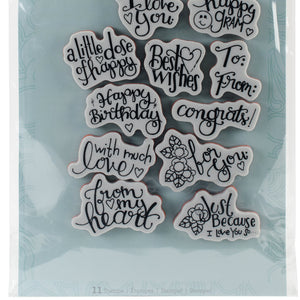 Spellbinders Tiny Sentiments Stamp Set, Multi-Colour