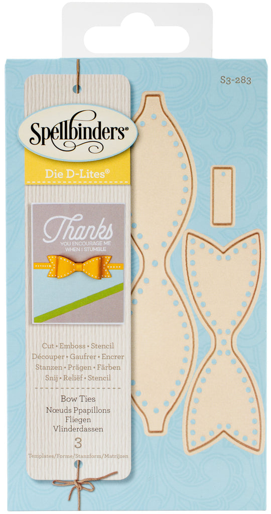 Spellbinders D-Lites Bow Ties Etched Dies, Brown
