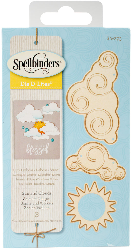 Spellbinders D-Lites Sun And Clouds Etched Dies, Brown