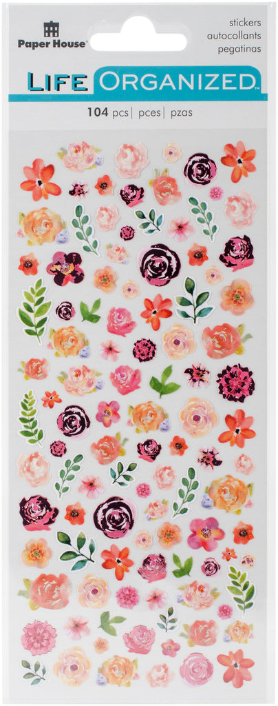 Paper House Productions Flowers Stickers, Micro, 3-Pack
