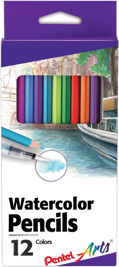Pentel Arts Watercolor Pencil Set, 12 color set (CB9-12)
