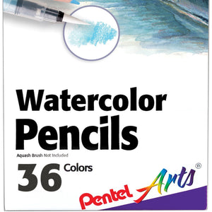 Pentel Arts Watercolor Pencil Set - Assorted Colors, 36-Pack (CB9-36)