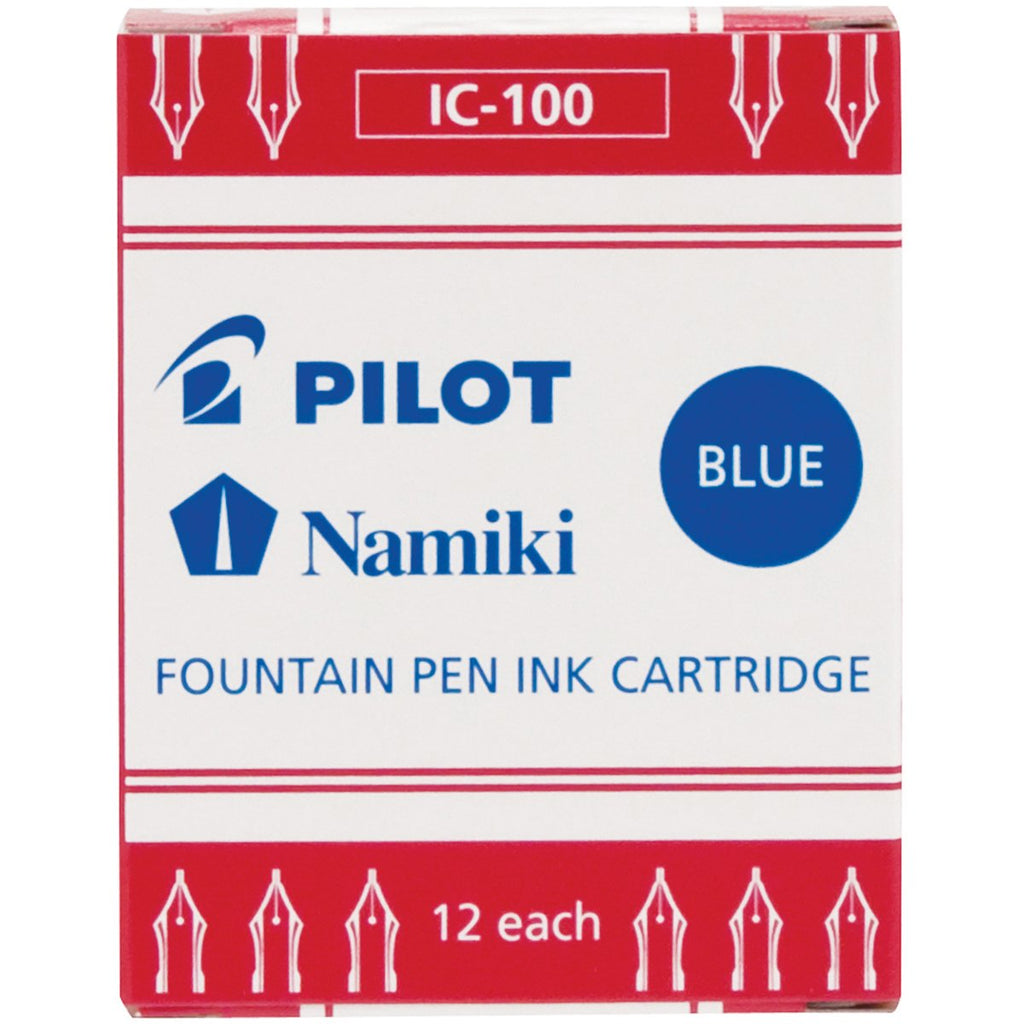 Pilot Namiki IC100 Fountain Pen Ink Cartridge, Blue, 12 Cartridges per Pack (69101)