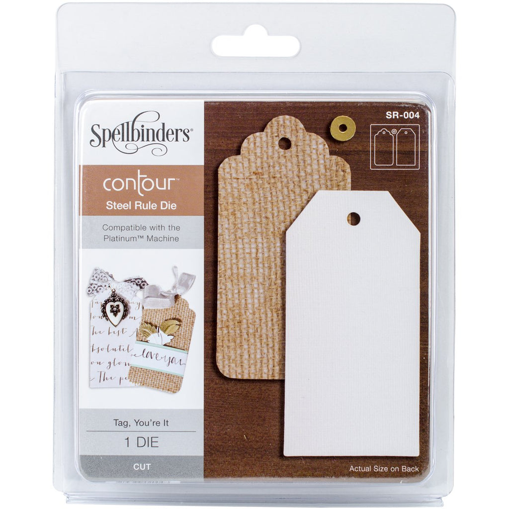 Spellbinders SR-004 Contour Steel Rule Dies, 5.5" x 6", Tag, You're it