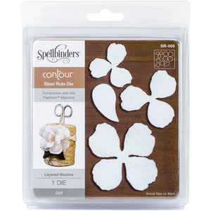 Spellbinders SR-005 Contour Steel Rule Dies, 5.5" x 6", Layered Blooms