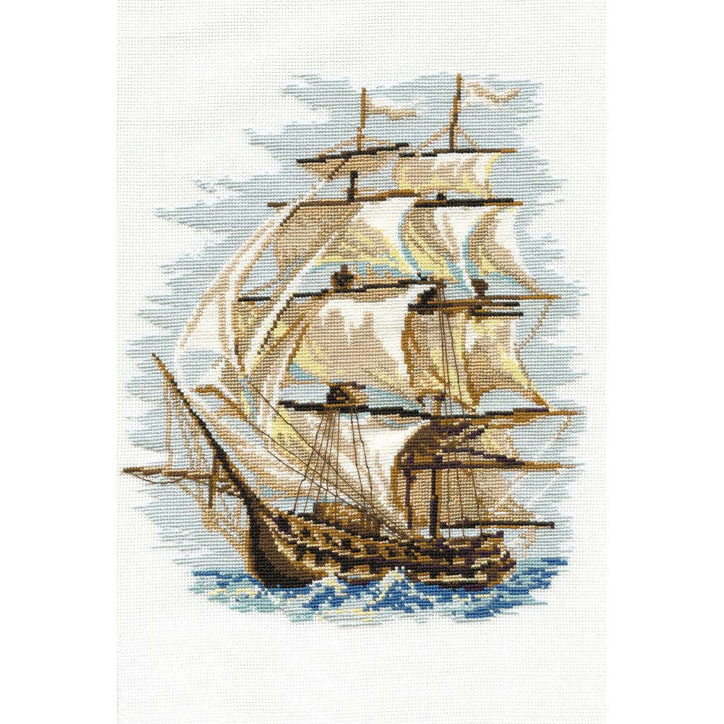 RIOLIS 16 Count Ship Counted Cross Stitch Kit, 11.75 x 15.75"