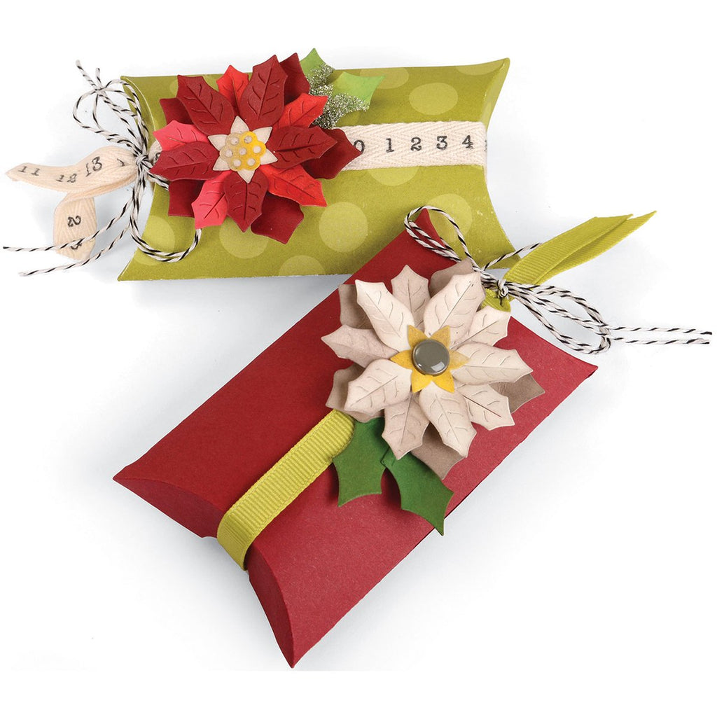 Sizzix 660660 Thinlits Die Set, Box, pillow & Poinsettias by Jen Long, 7/Pack