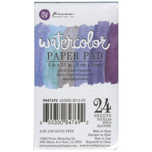 Prima Marketing 2"x3.5" Watercolor Paper Pad 24pc 140lbs cold press