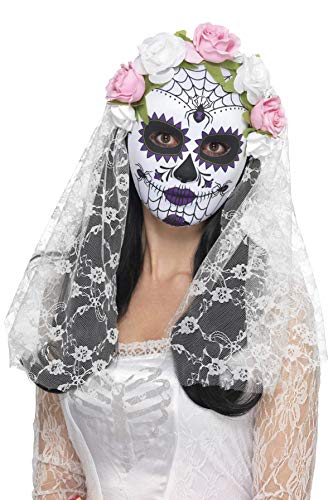 Smiffys 44899 Day of the Dead Bride Mask (One Size)
