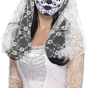 Smiffys 44899 Day of the Dead Bride Mask (One Size)