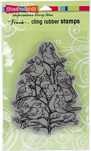STAMPENDOUS Bird Tree Cling Rubber Stamp