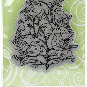 STAMPENDOUS Bird Tree Cling Rubber Stamp