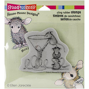 Stampendous Cling Rubber Stamp, Martini Mice