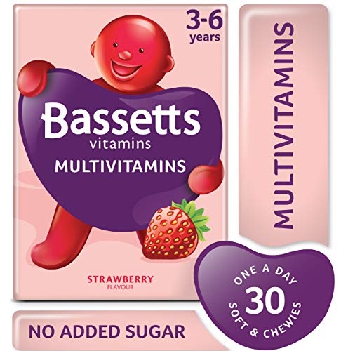 Bassetts 3-6 Years, Strawberry Flavour Soft and Chewy Multivitamins - Pack of 5, Total 150 pastilles