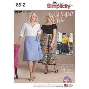 Simplicity Pattern 8612 Women's Easy Wrap Skirts by Ashley Nell Tipton SZ 26W-34W SEWING PATTERN