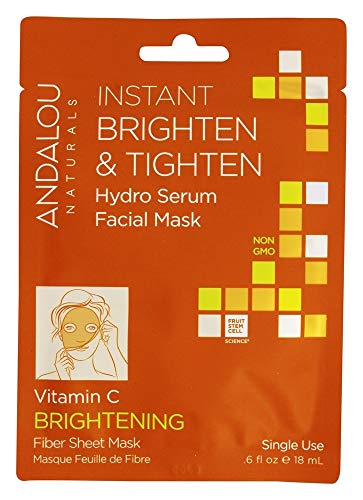 Instant Brighten & Tighten, Hydro Serum Facial Mask - Andalou Naturals (6 PACKS)