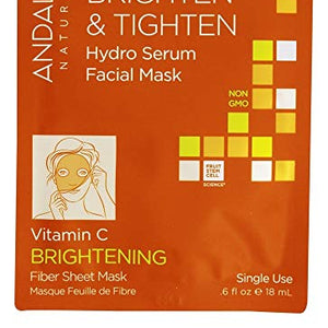 Instant Brighten & Tighten, Hydro Serum Facial Mask - Andalou Naturals (6 PACKS)