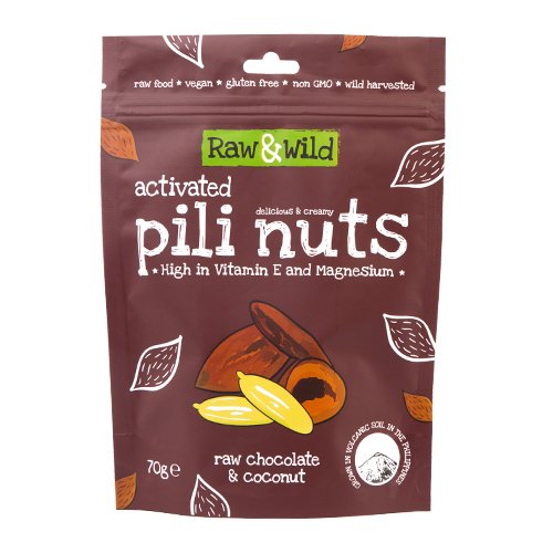 Raw & Wild Activated PILI Nuts - Raw Chocolate & Coconut (70g)