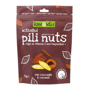 Raw & Wild Activated PILI Nuts - Raw Chocolate & Coconut (70g)