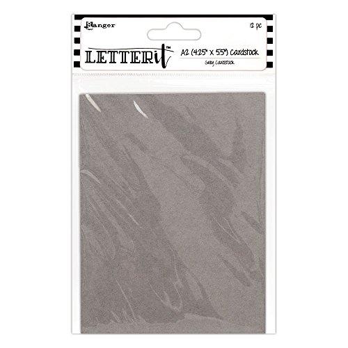 Ranger Grey Letter It Cardstock 4.25"X5.5" 12/Pkg