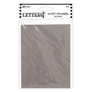 Ranger Grey Letter It Cardstock 4.25"X5.5" 12/Pkg
