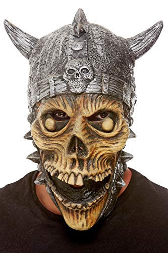 Smiffys 61114 Viking Skeleton Latex Mask, Unisex Adult, Silver