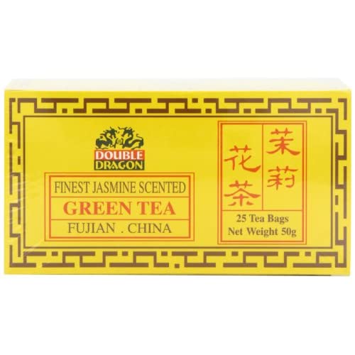 Double Dragon Green Tea with Jasmine 25 Teabags (Pack of 6, Total 150 Teabags)