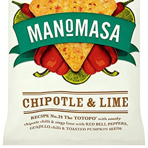 Manomasa Chipotle & Lime Tortilla Chips 160g (Pack of 10)