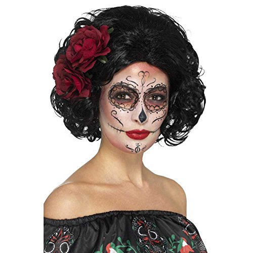 Smiffys 48313 Deluxe Day of The Dead Doll Wig (One Size)