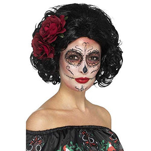 Smiffys 48313 Deluxe Day of The Dead Doll Wig (One Size)