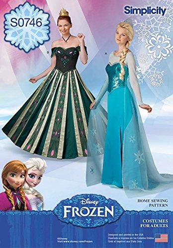 Simplicity Creative Patterns S0746 Misses' Frozen Costumes , Size: R5 14-16-18-20-22