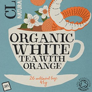 Clipper Organic White Tea with Orange 26 Teabags (Pack of 6, Total 156 Teabags)