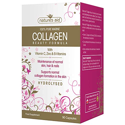 Natures Aid Collagen Beauty Formula (with Vitamin C, Zinc & B-Vitamins), 90 Capsules