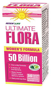 Renew Life Ultimate Flora Women's Formula 50 Billion Bacteria Vegetable Capsules, 30-Count