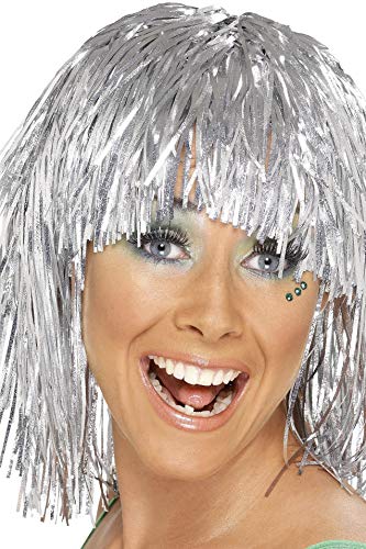 Smiffy's Cyber Tinsel Wig (Silver)