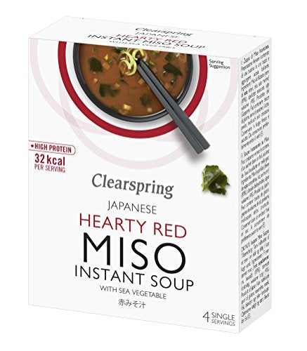 Clearspring | Hearty Red Miso Soup + Sea Veg | 2 x 4x10g