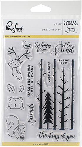Pinkfresh Studio Forest Friends Clear Stamp Set, 4"X6"