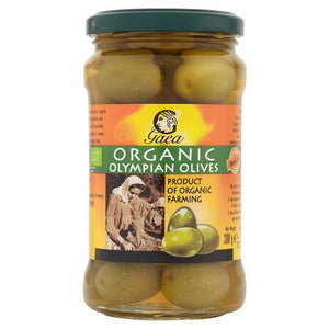 Gaea Organic Green Olympian Olives, 300g