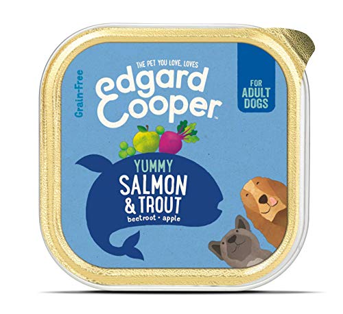 Edgard & Cooper Yummy Salmon and Trout Wet Food with Beetroot, Apple and Spinach for Adult Dogs