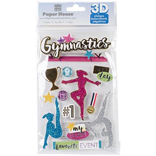 Paper House 3D Stickers 4.5"X7"-Gymnastics