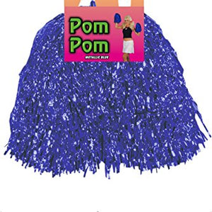 Smiffys Pom Poms Metallic Pair - Blue