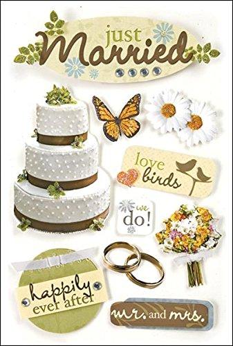 Paper House Productions STDM-0024E 3D Cardstock Stickers, Just Married