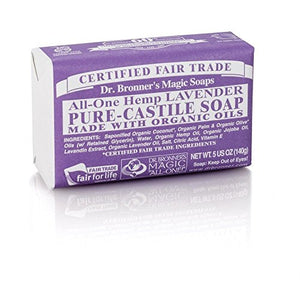 Dr Bronners Organic Lavendar Soap Bar 140g (5 pack)